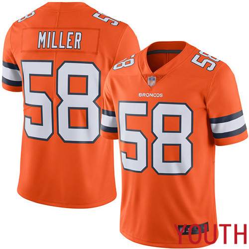 Youth Denver Broncos #58 Von Miller Limited Orange Rush Vapor Untouchable Football NFL Jersey->women nfl jersey->Women Jersey
